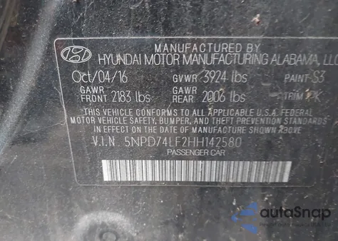 2017 Hyundai Elantra Se из США, поврежденный, VIN 5NPD74LF2HH142580